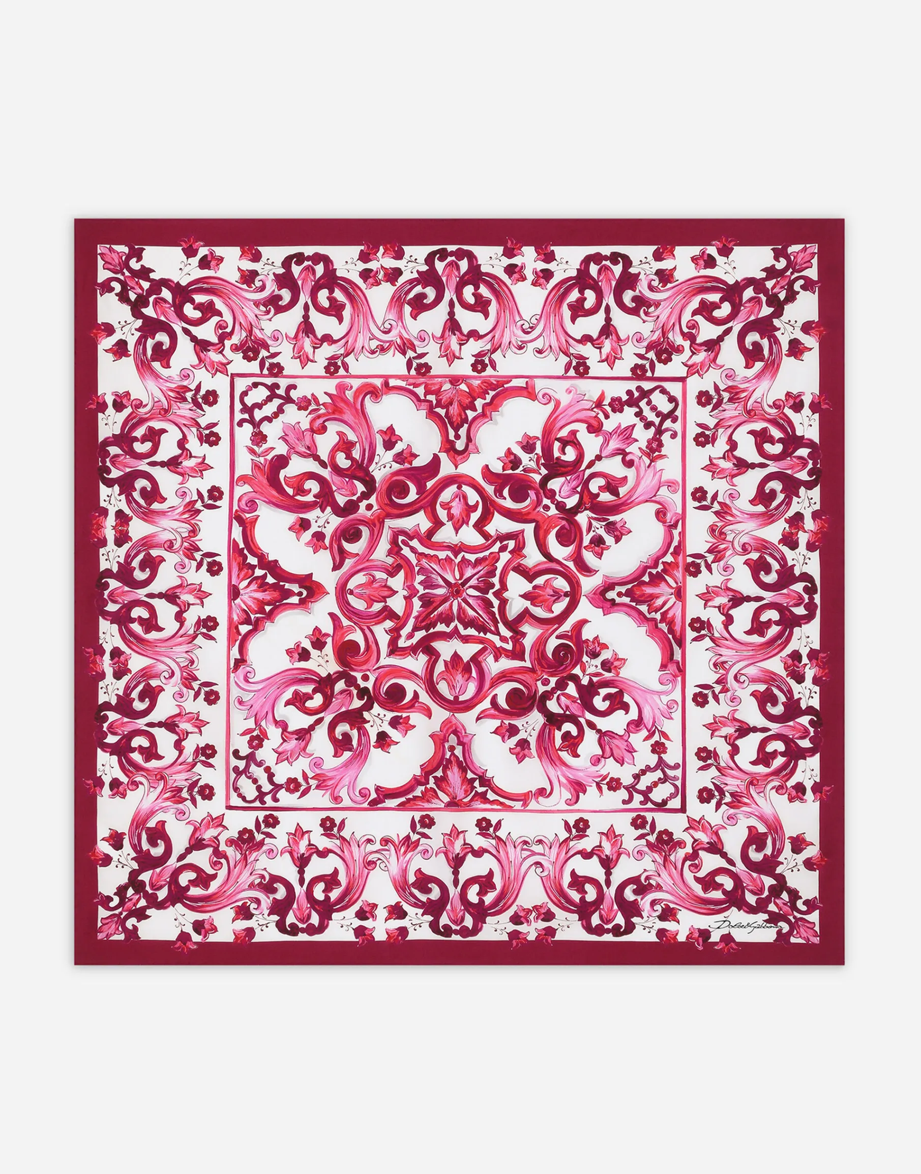 Majolica-print twill scarf (70 x 70)