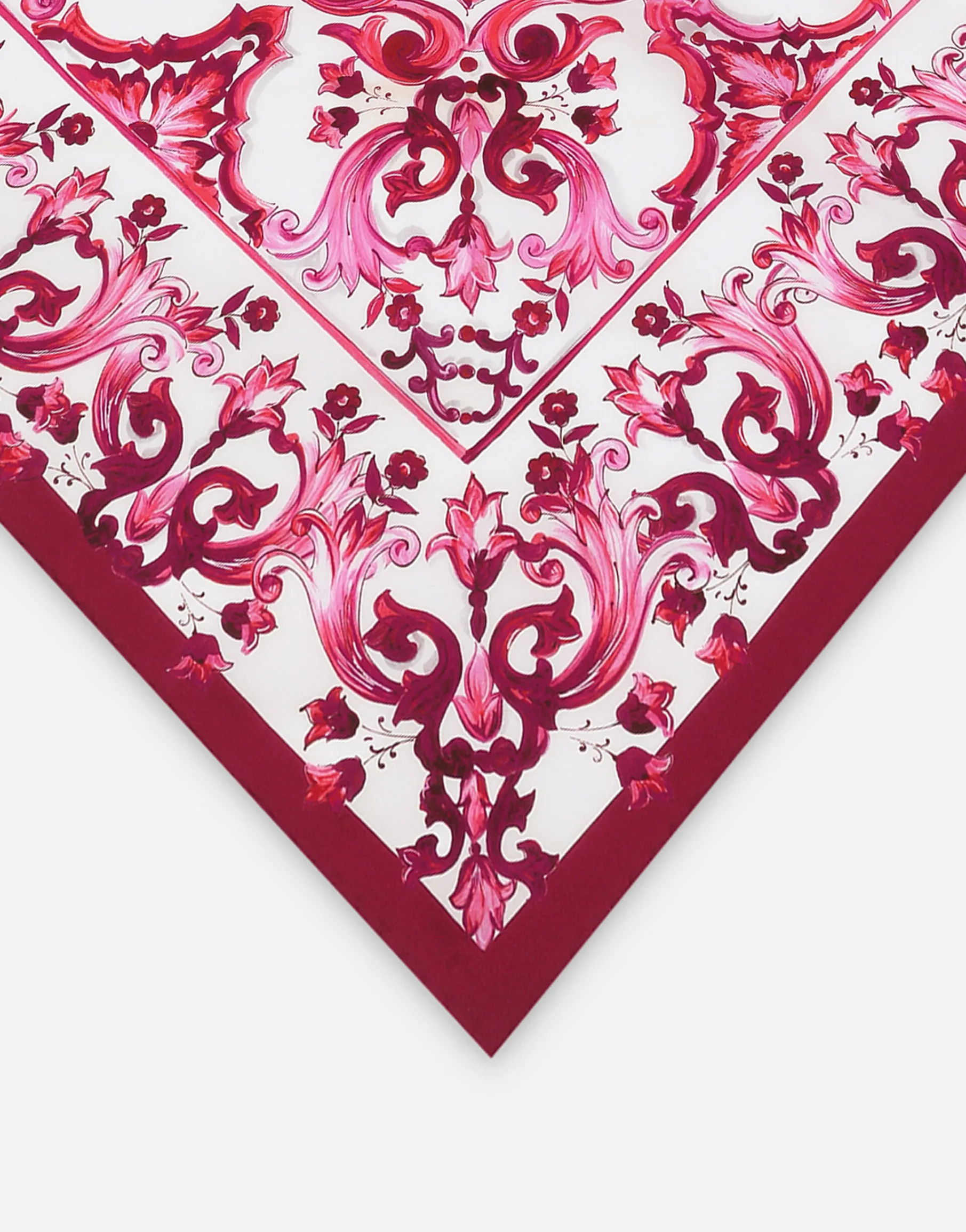 Majolica-print twill scarf (70 x 70)