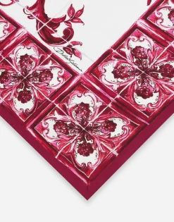 Majolica-print twill scarf (90 x 90)