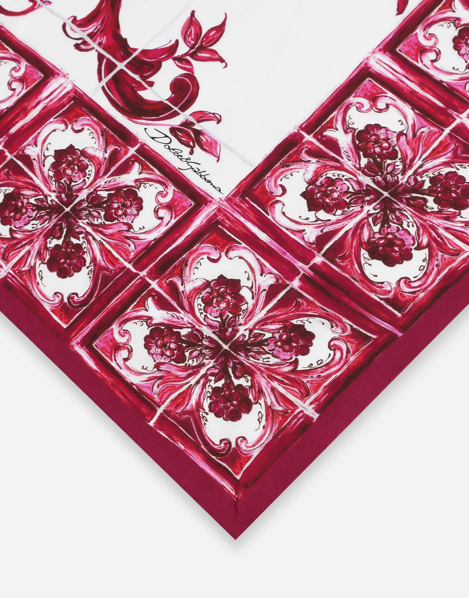 Majolica-print twill scarf (90 x 90)
