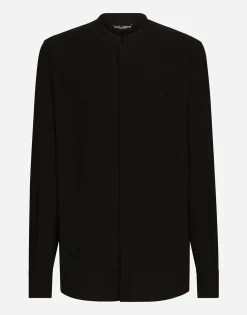 Mandarin shirt with shirt front