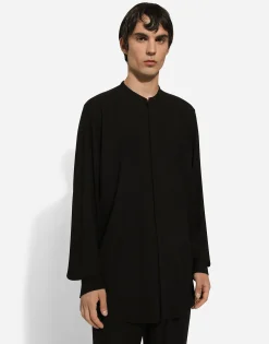 Mandarin shirt with shirt front