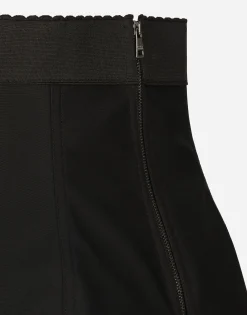 Marquisette and lace miniskirt with corset details