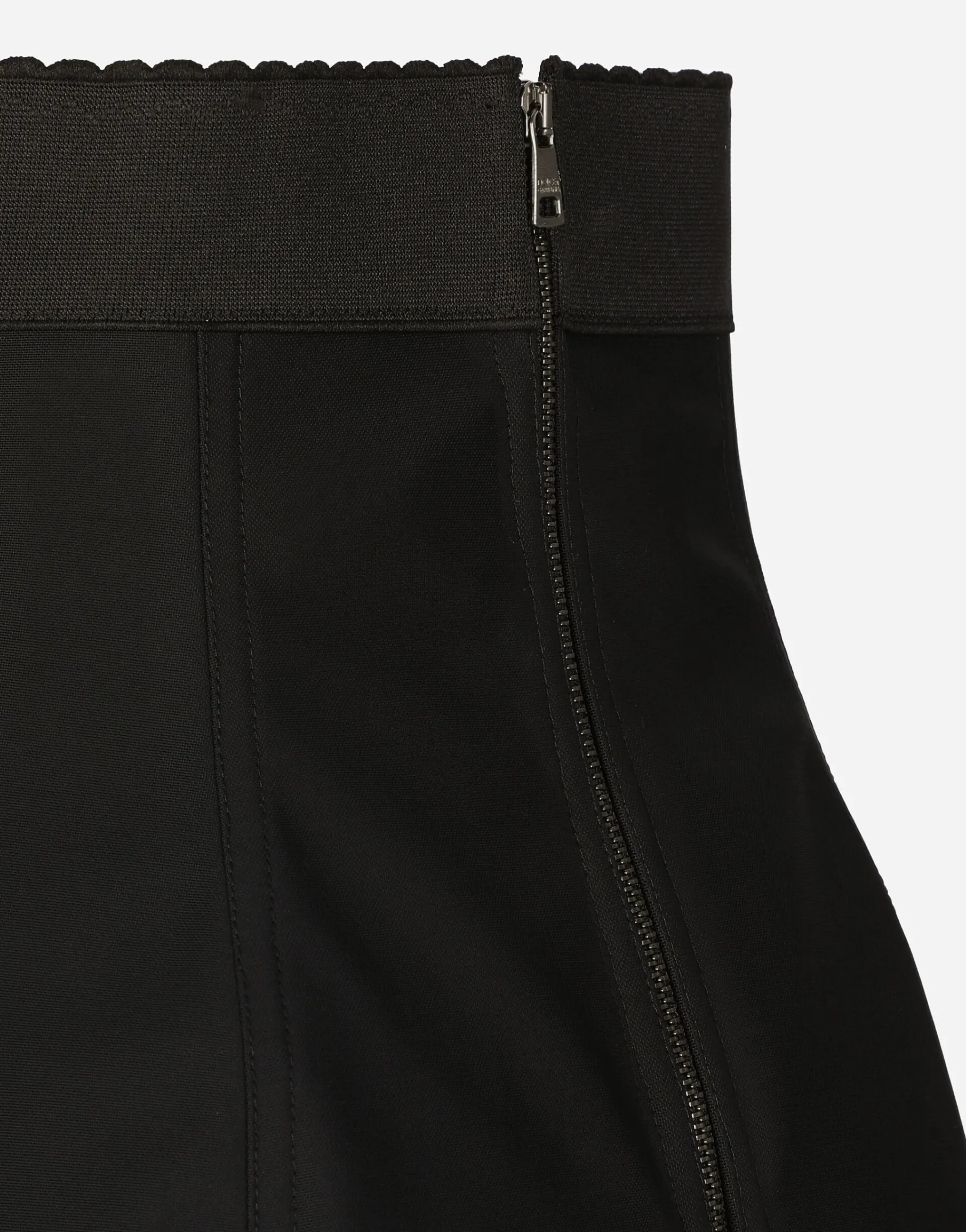 Marquisette and lace miniskirt with corset details
