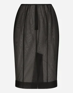 Marquisette midi pencil skirt