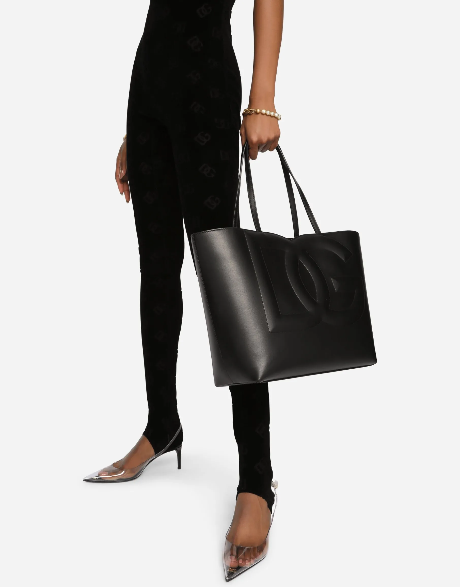 Medium calfskin DG Logo Bag shopper