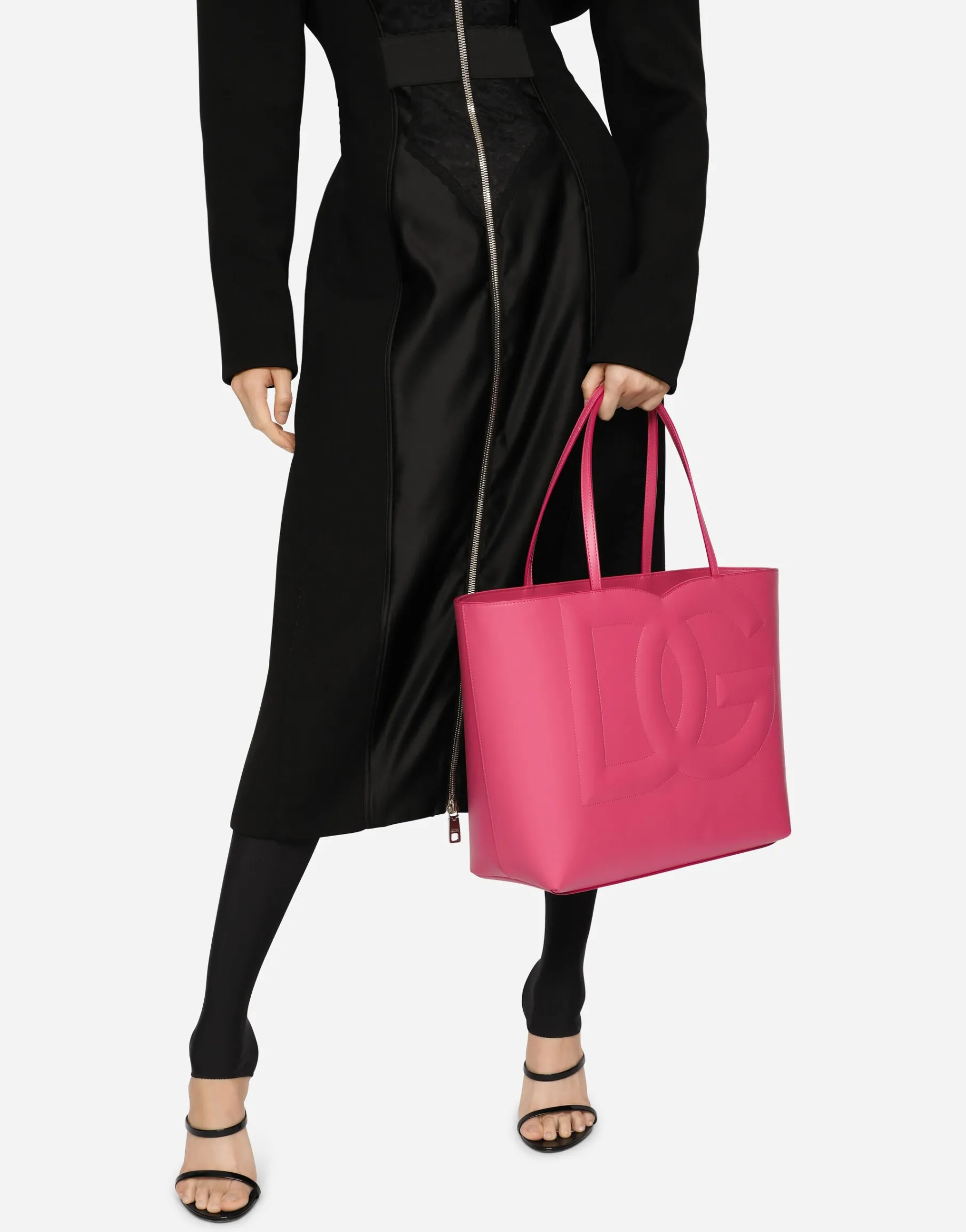 Medium calfskin DG Logo Bag shopper