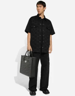 Medium coated jacquard shopper
