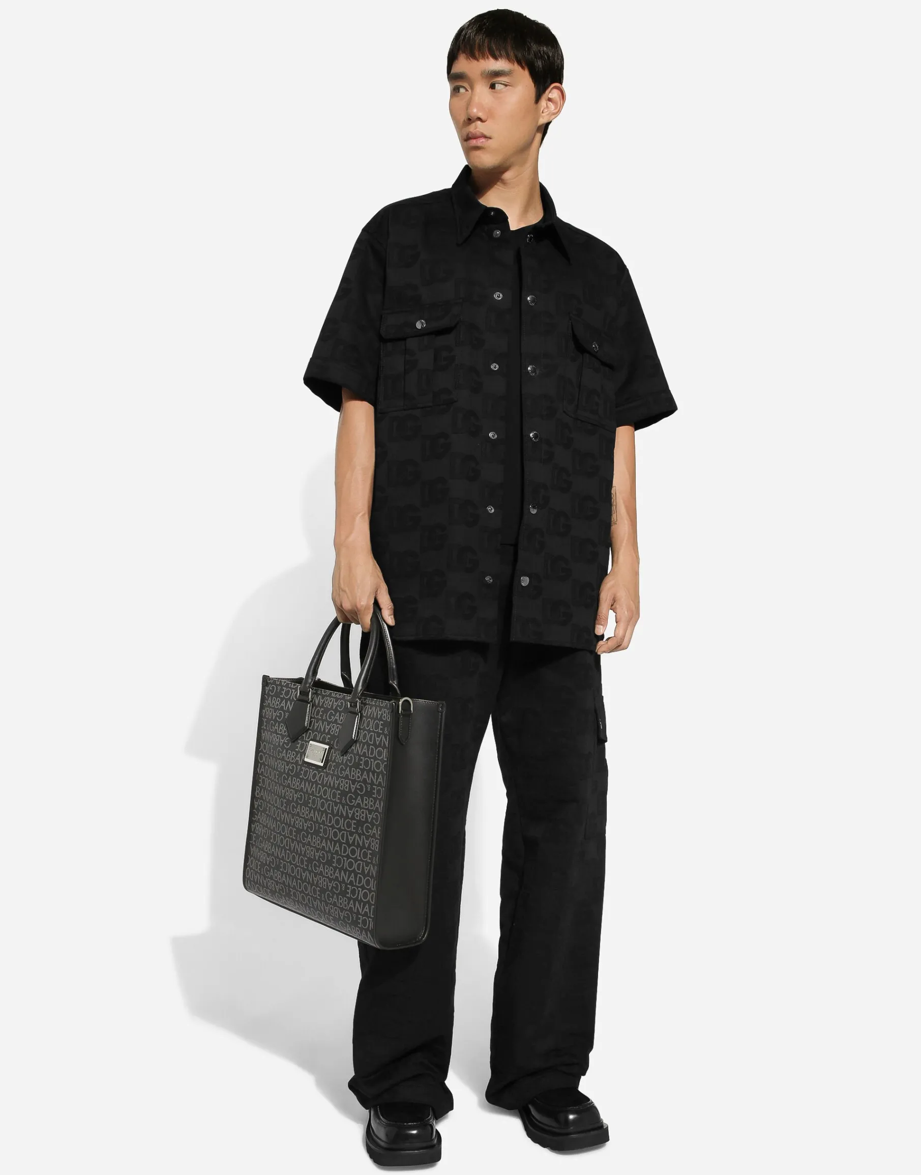 Medium coated jacquard shopper