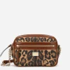 Medium crossbody bag in leopard-print Crespo with branded plate