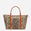 Medium leopard-print Crespo shopper with branded plate