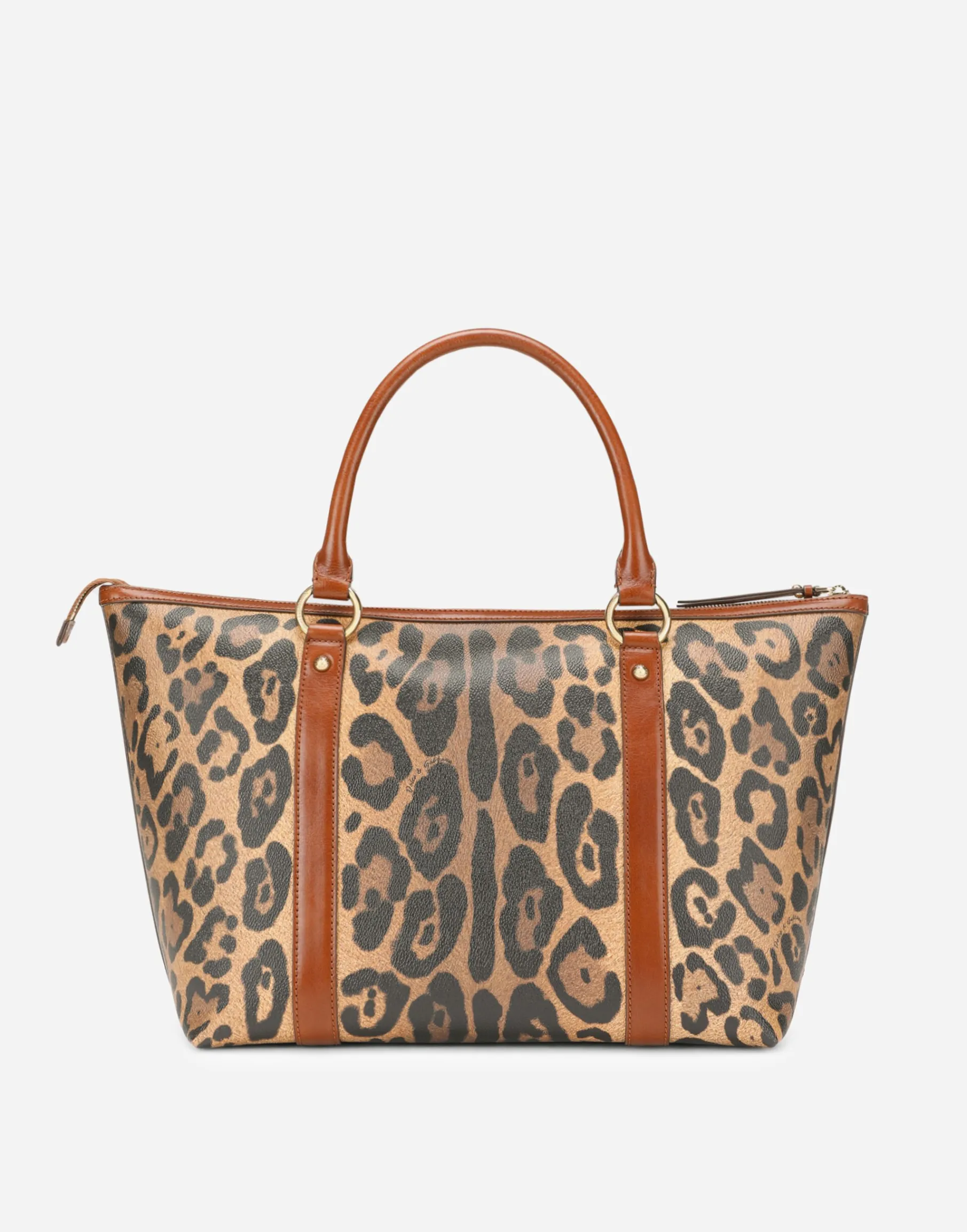 Medium leopard-print Crespo shopper with branded plate
