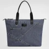 Medium shopper in patchwork denim