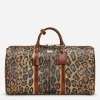 Medium travel bag in leopard-print Crespo with branded plate