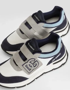 Mesh and split leather DG Running sneakers