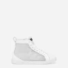 Mesh high-top sneakers with Dolce&Gabbana logo print
