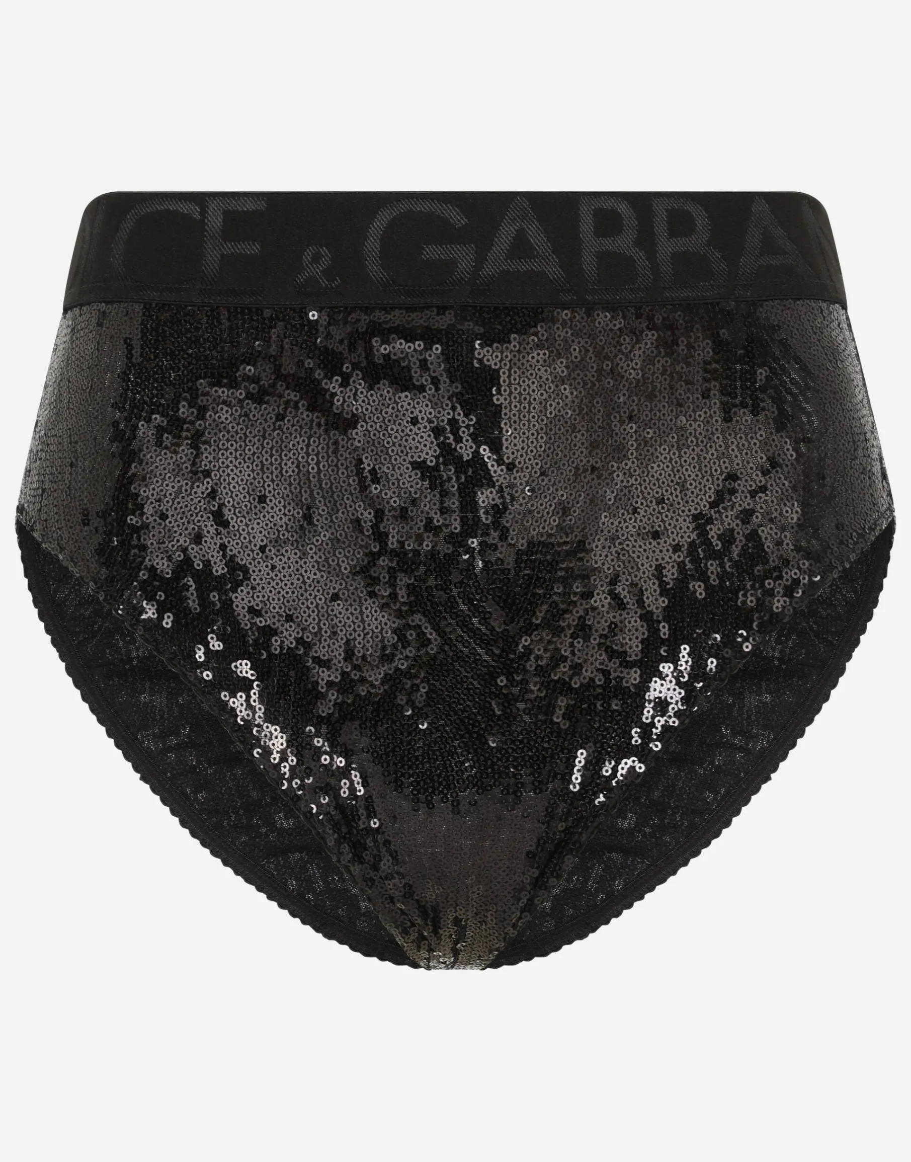 Micro-sequins briefs with branded elastic