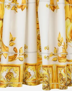 Midi corset dress in cotton poplin with majolica print
