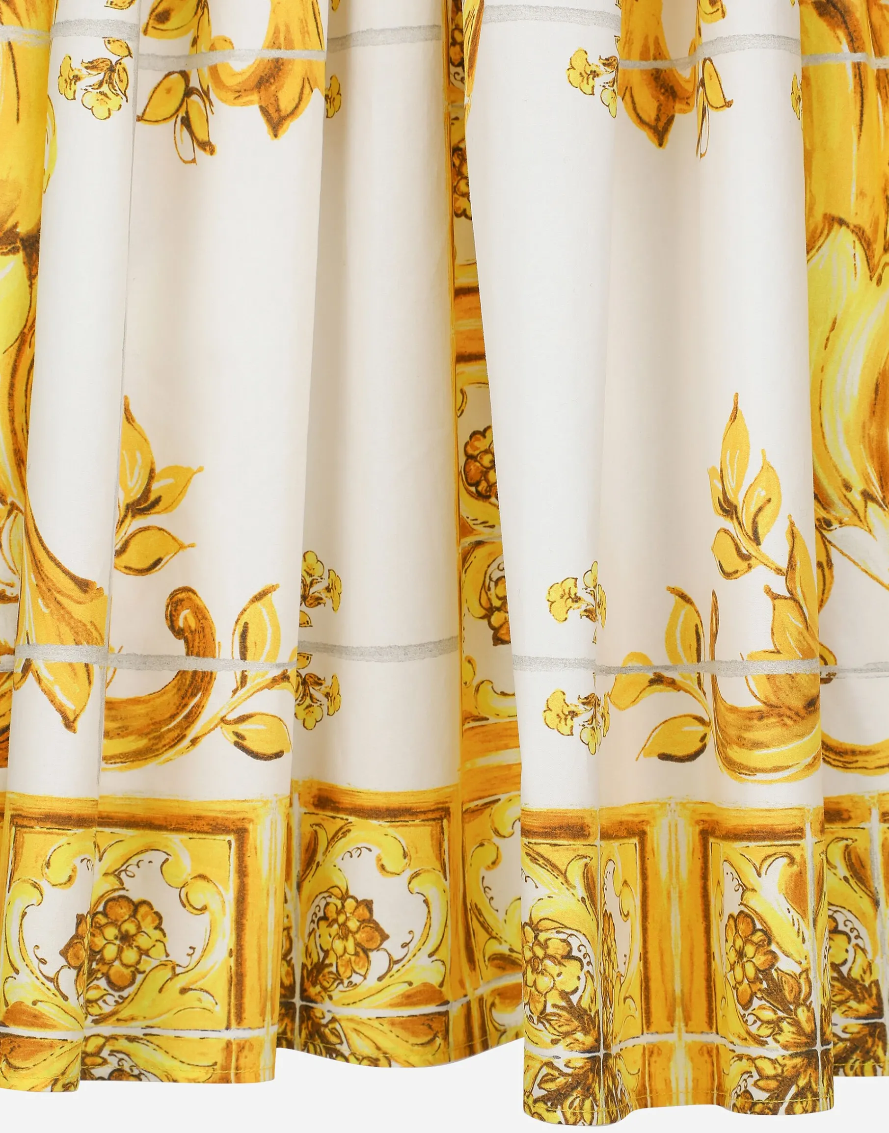 Midi corset dress in cotton poplin with majolica print