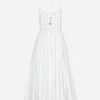 Midi cotton dress with circle skirt