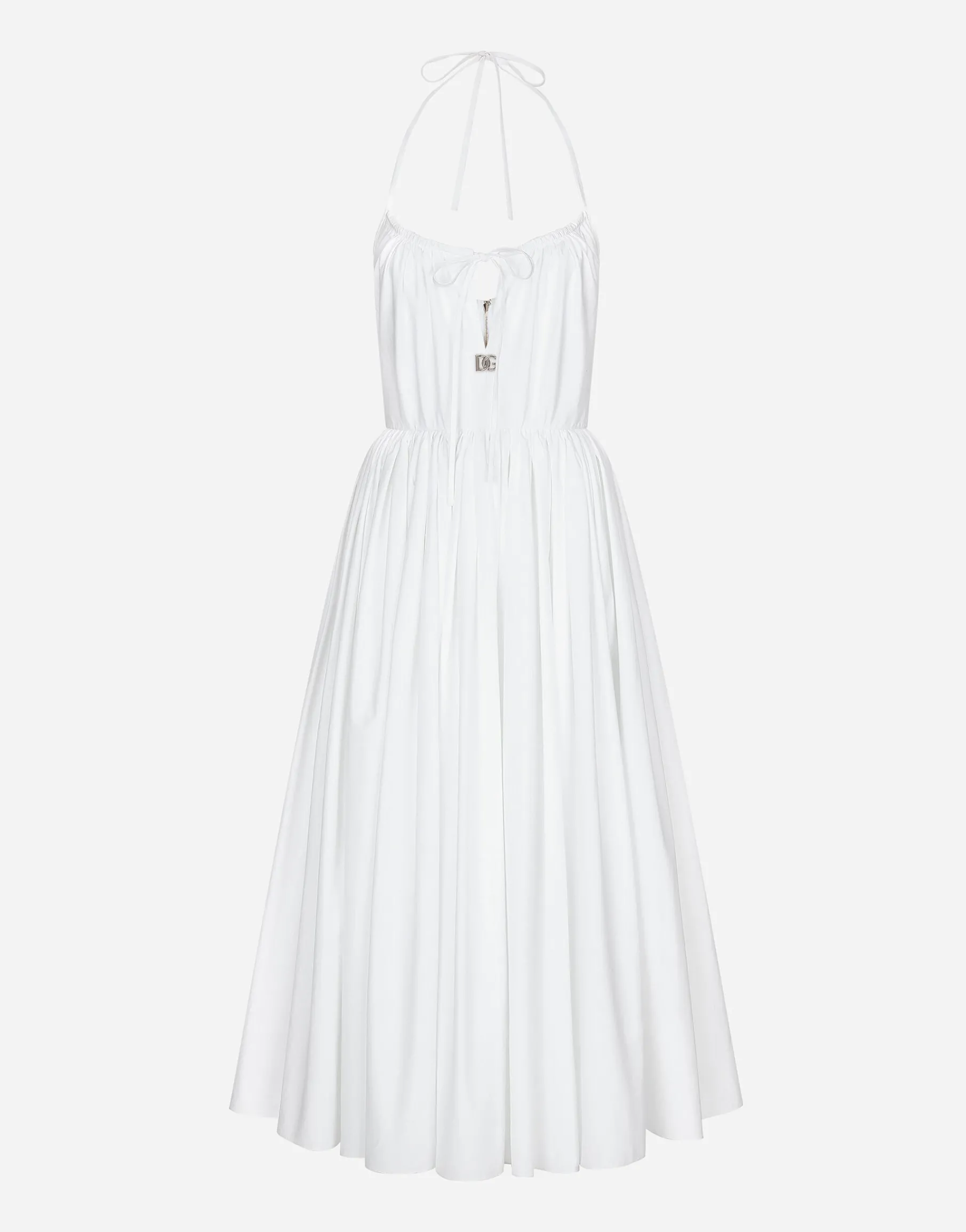 Midi cotton dress with circle skirt