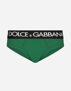 Mid-rise briefs in two-way stretch cotton jersey