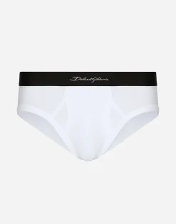 Mid-rise briefs in two-way stretch cotton jersey