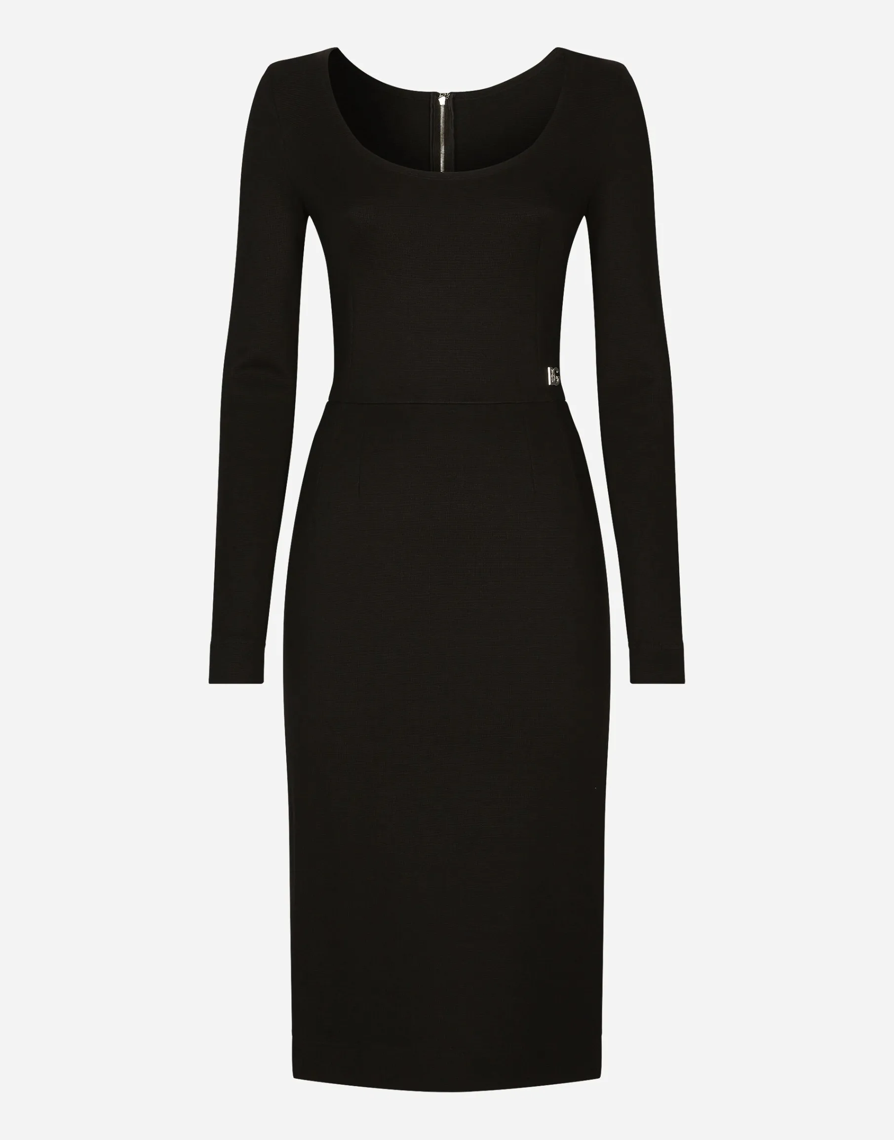 Milano rib calf-length dress with DG logo