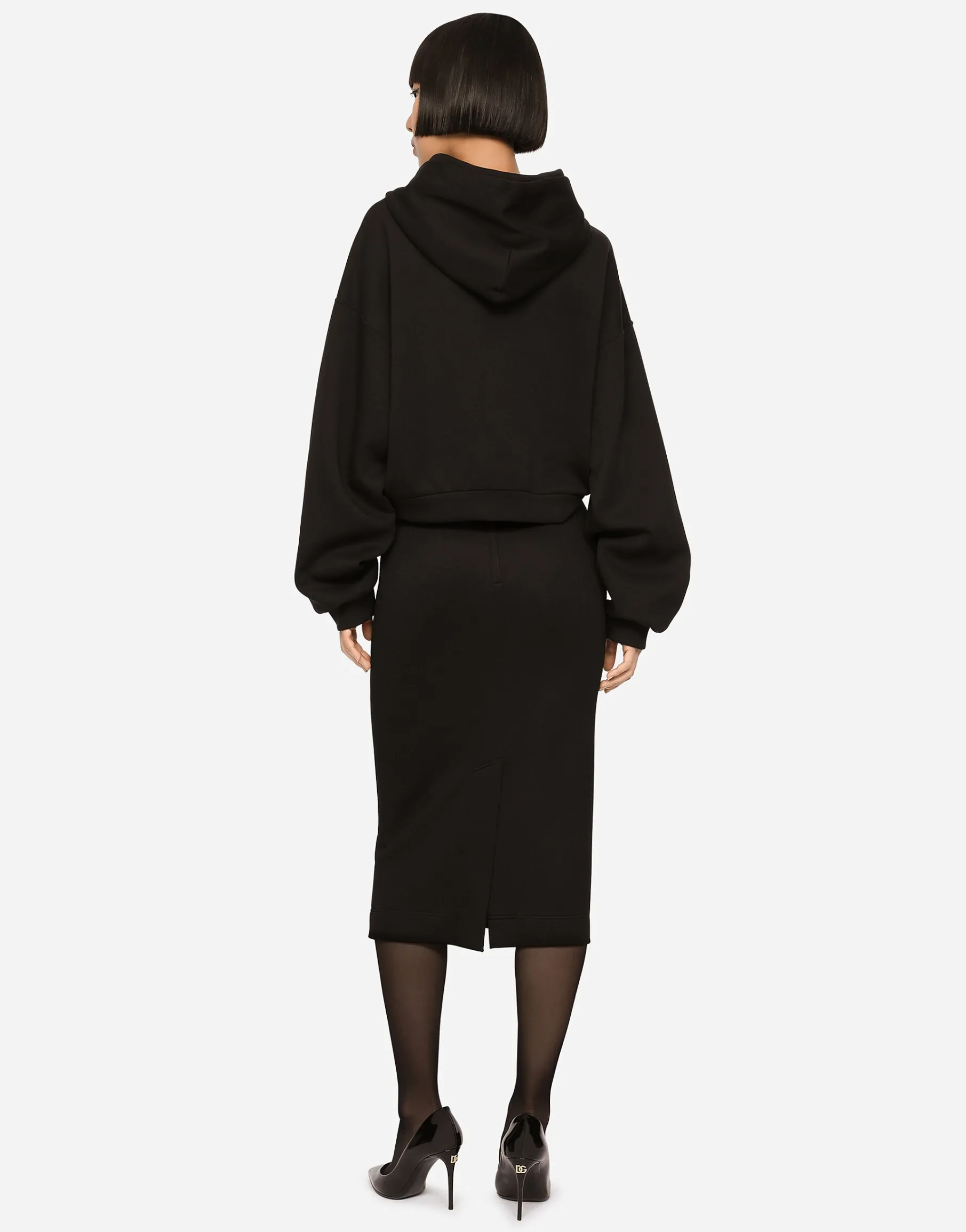 Milano rib midi skirt