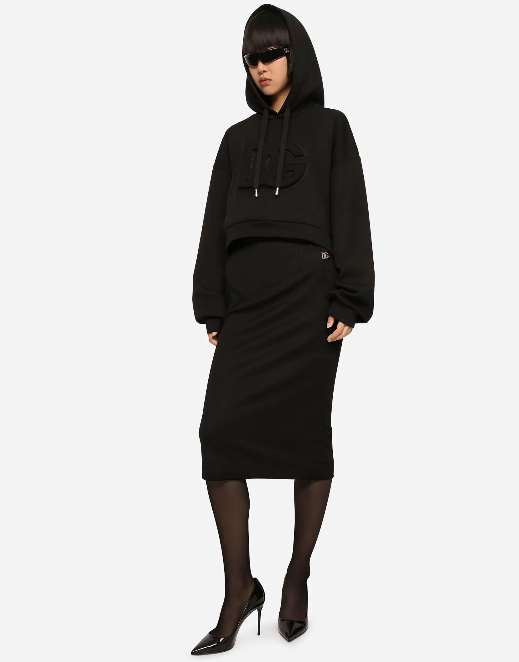 Milano rib midi skirt