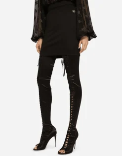 Milano rib miniskirt with DG logo