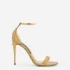 Mirrored-effect calfskin sandals