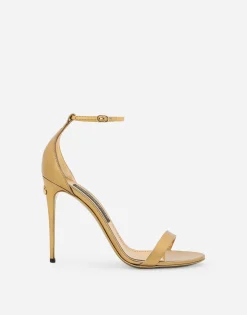 Mirrored-effect calfskin sandals