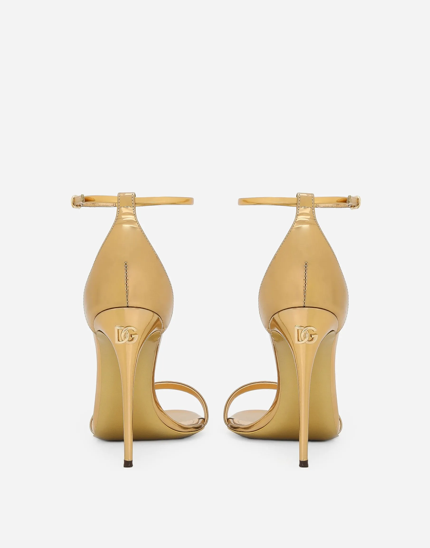 Mirrored-effect calfskin sandals