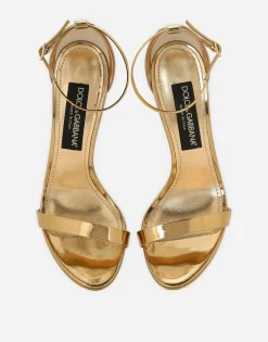 Mirrored-effect calfskin sandals