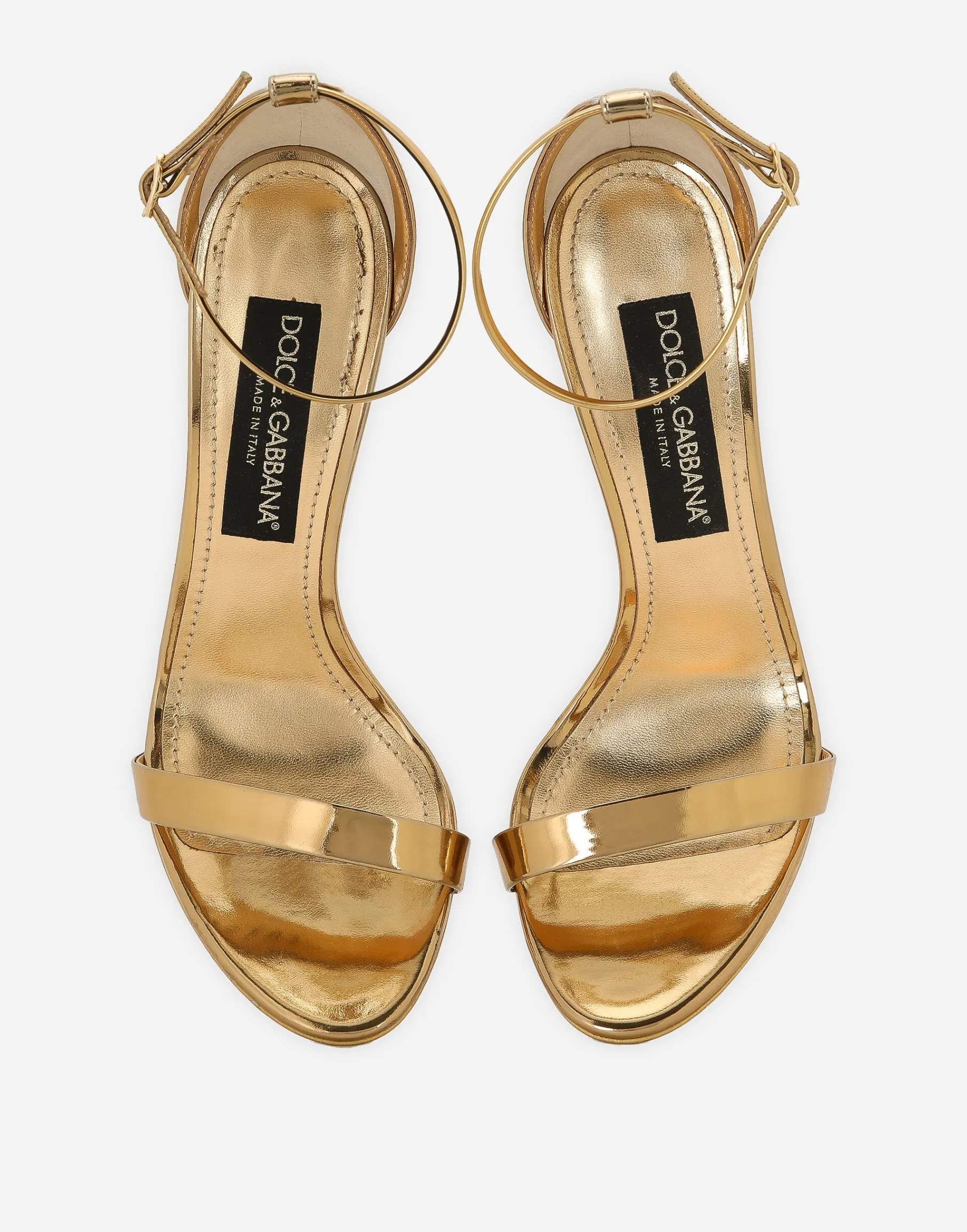 Mirrored-effect calfskin sandals