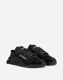 Mixed-materials NS1 slip-on sneakers