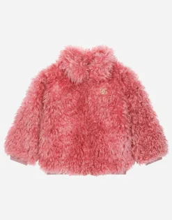 Mohair fur jacket with DG logo