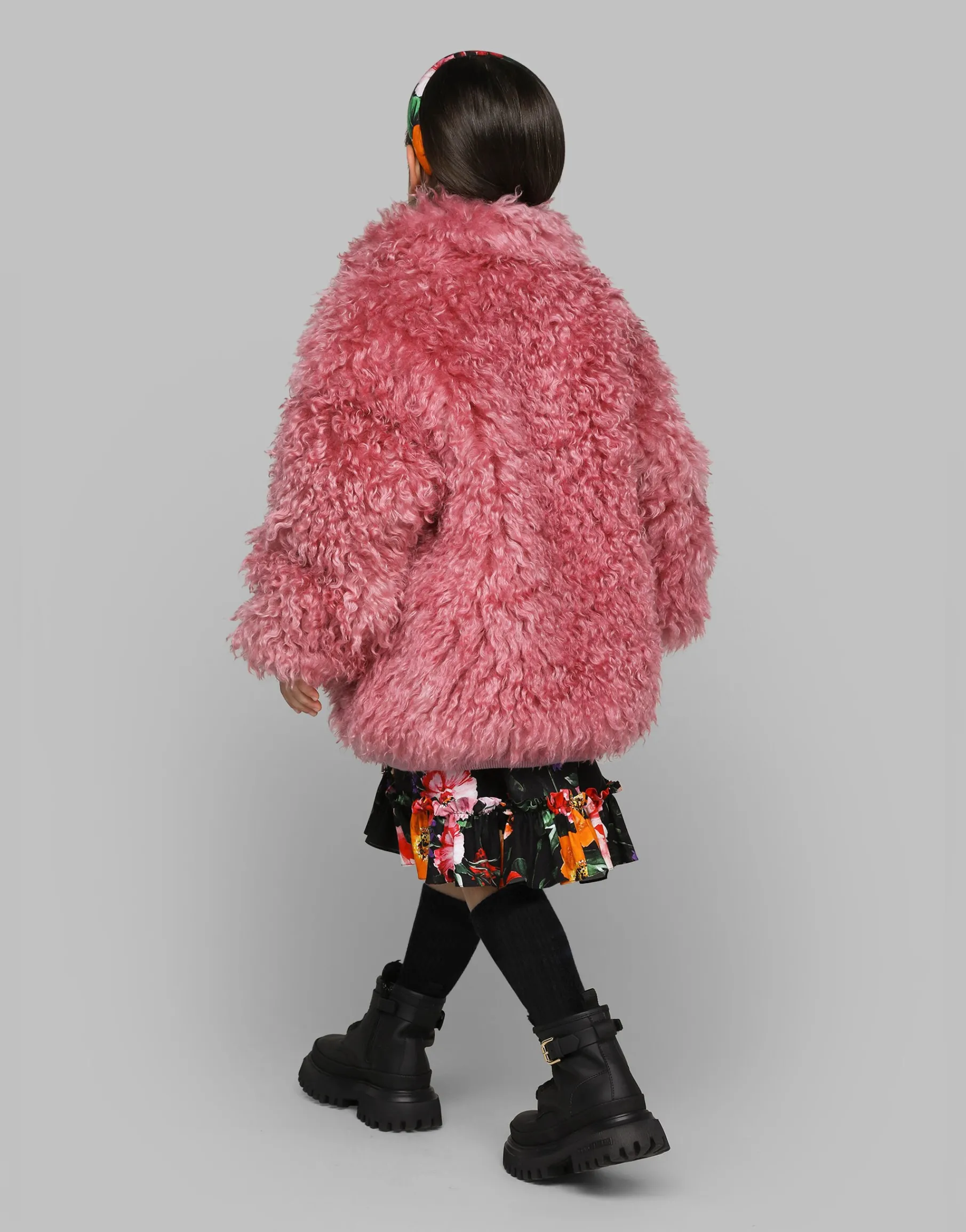 Mohair fur jacket with DG logo