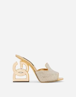 Mules with fusible rhinestone detailing and DG Pop heel