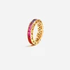 Multicolor sapphire wedding ring