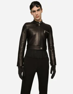 Nappa leather biker jacket