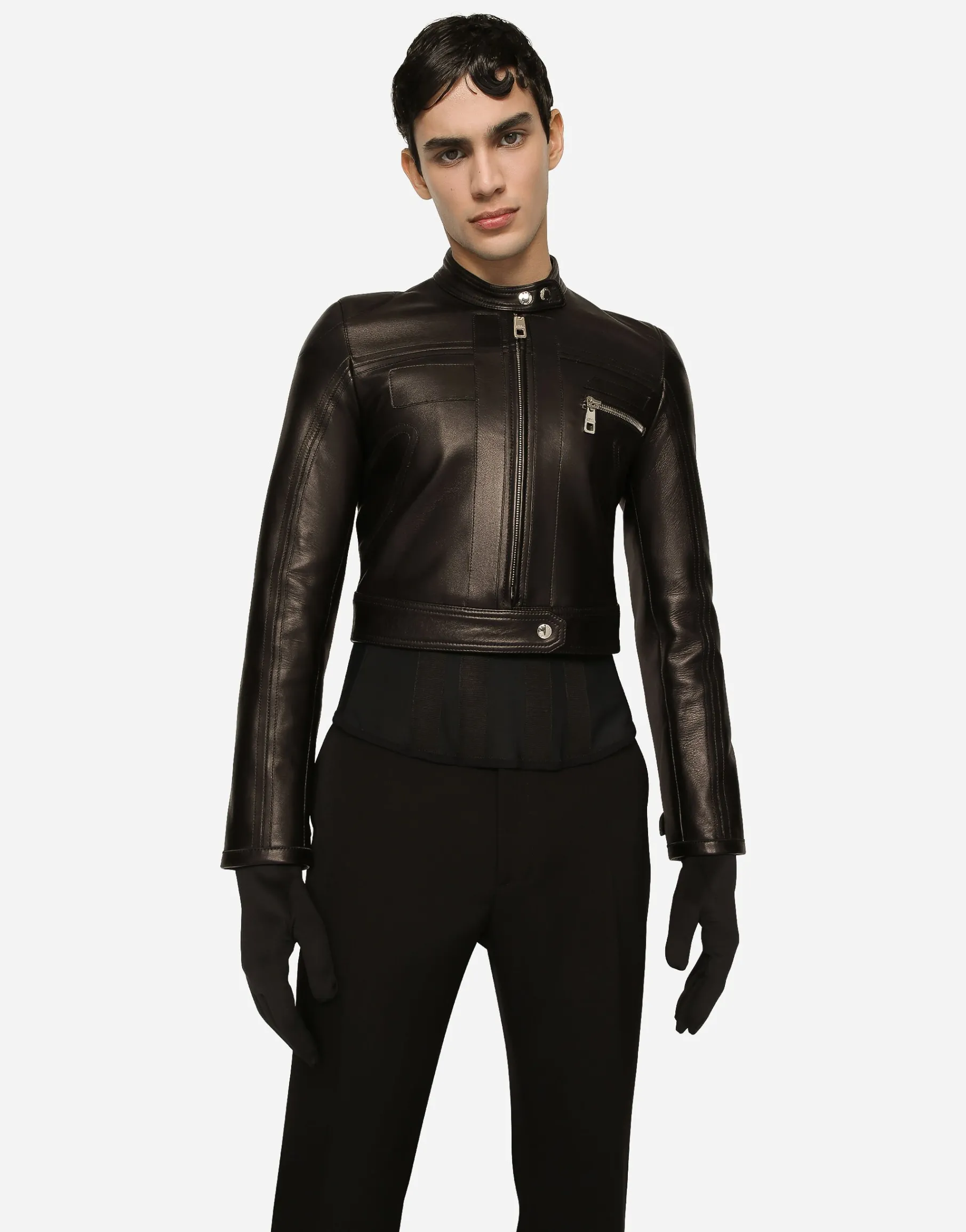 Nappa leather biker jacket