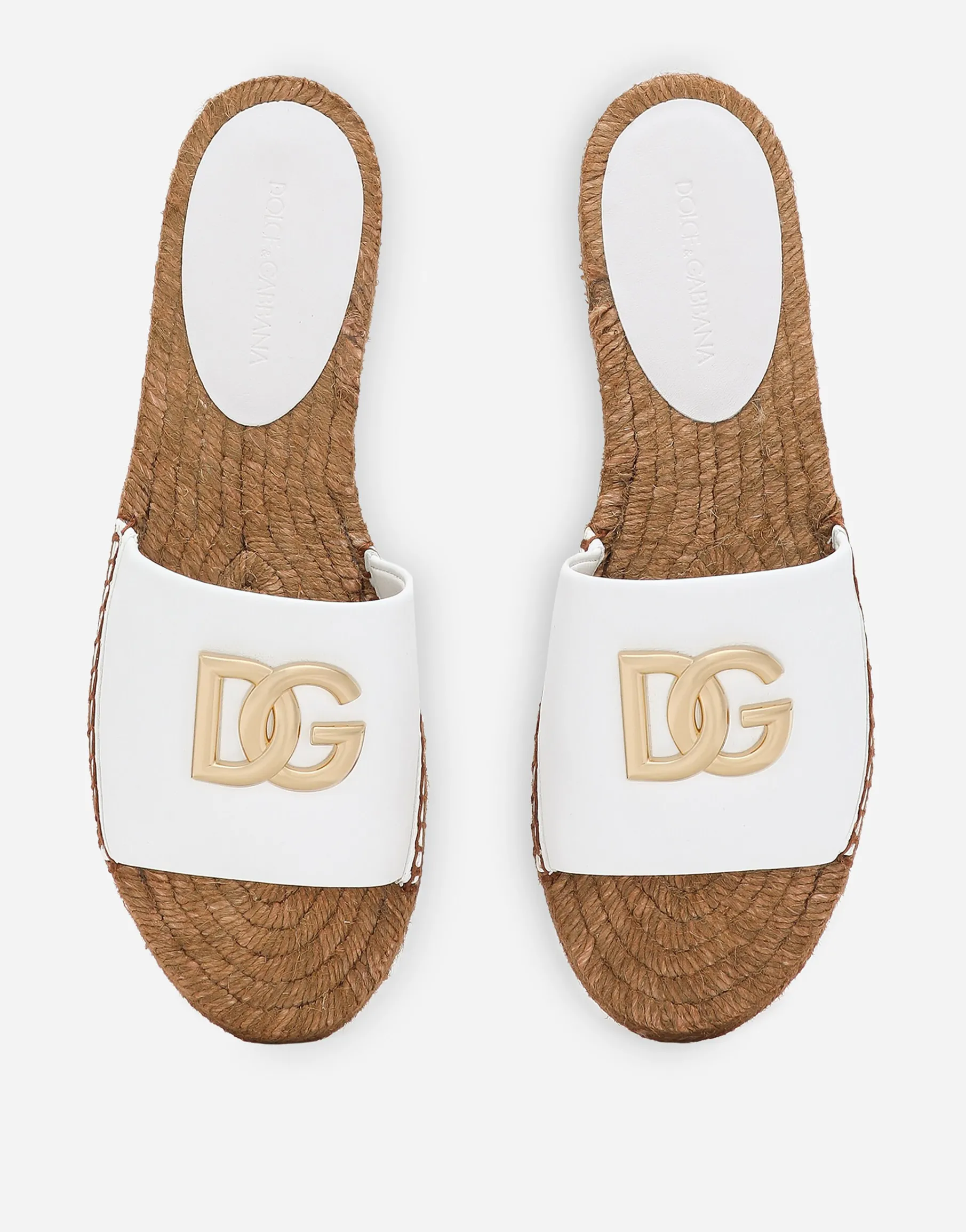 Nappa leather espadrille sliders with DG logo