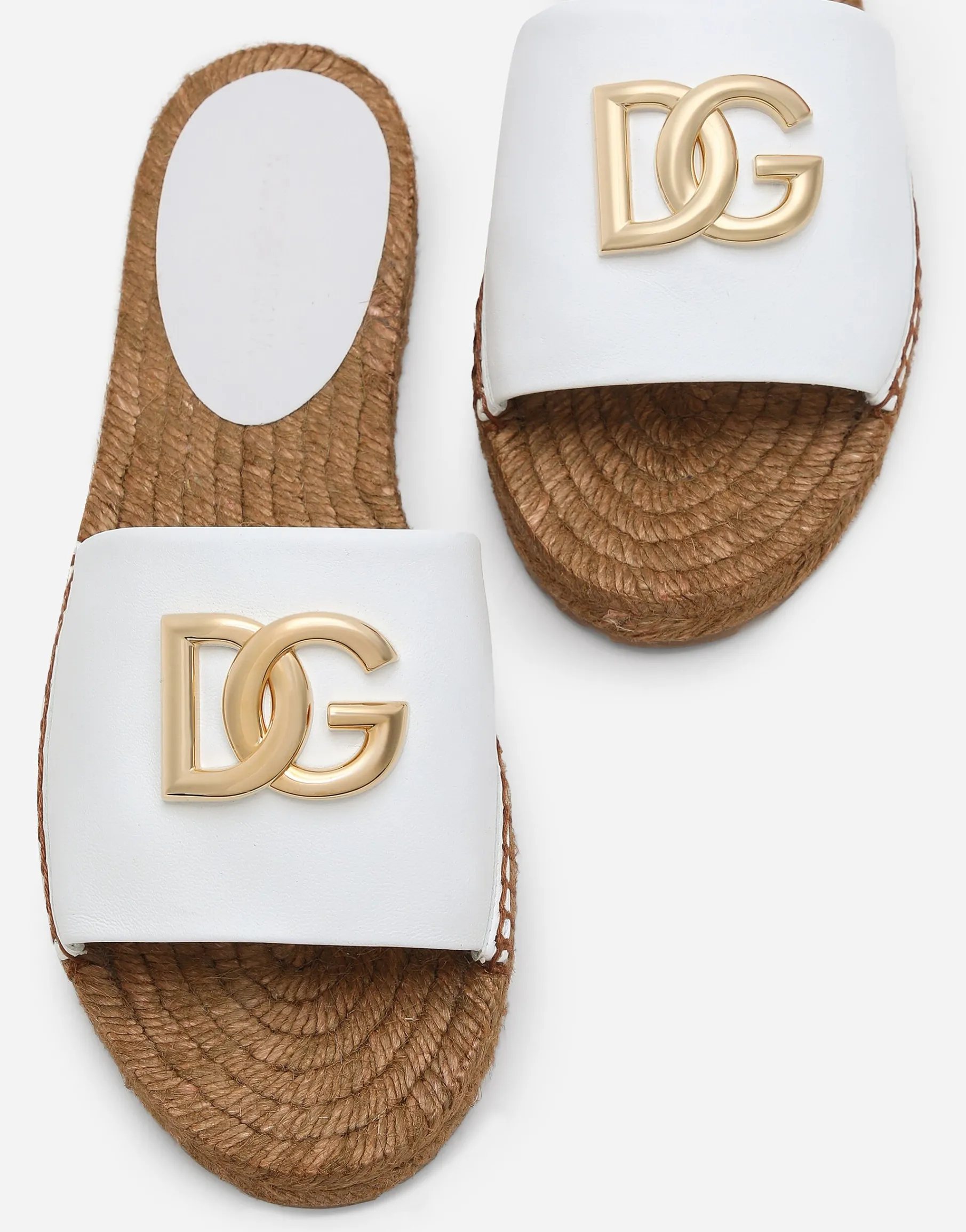 Nappa leather espadrille sliders with DG logo