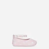 Nappa leather newborn ballet flats with DG-logo print