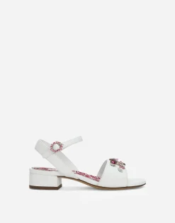 Nappa leather sandals with embroidery