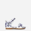 Nappa leather sandals with majolica print
