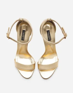 Nappa mordore sandals with baroque DG heel