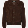 Nappa suede bomber jacket